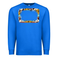 True Royal western serape sunflower background frame Premium Sweatshirt - NancyCooperArtShop