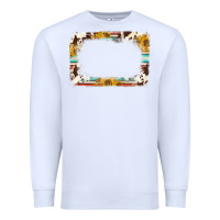 White western serape sunflower background frame Premium Sweatshirt - NancyCooperArtShop