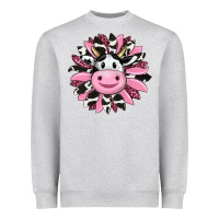Heather Grey pink leopard sunflower cow Heavyweight Sweatshirt - RanaPortraitStore