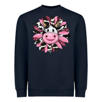 Navy pink leopard sunflower cow Heavyweight Sweatshirt - RanaPortraitStore