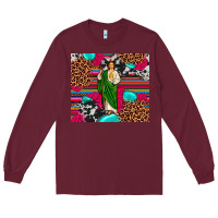 Burgundy san judas leopard cowhide tumbler Long Sleeve Tee - JahusDesignShop
