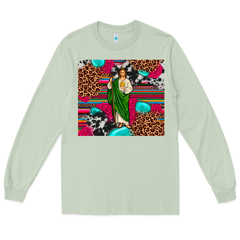 San Judas Leopard Cowhide Tumbler Long Sleeve Tee by JahusDesignShop | Teevron