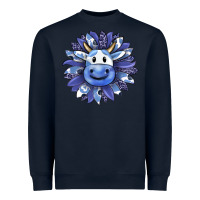 Navy blueberry milkshake cow sunflower Heavyweight Sweatshirt - RanaPortraitStore
