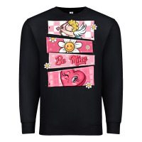 Black trendy valentines day retro characters Premium Sweatshirt - MaliasSmallBusiness
