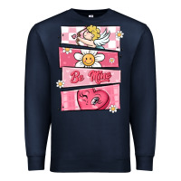 Navy trendy valentines day retro characters Premium Sweatshirt - MaliasSmallBusiness