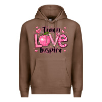 Chestnut teach love inspire teacher valentines day Premium Hoodie - LillyAllenDesigns