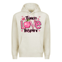Teach Love Inspire Teacher Valentines Day Premium Hoodie | Teevron