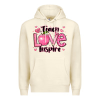 Sandshell teach love inspire teacher valentines day Premium Hoodie - LillyAllenDesigns