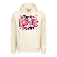 Tofu teach love inspire teacher valentines day Premium Hoodie - LillyAllenDesigns