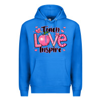 True Royal teach love inspire teacher valentines day Premium Hoodie - LillyAllenDesigns