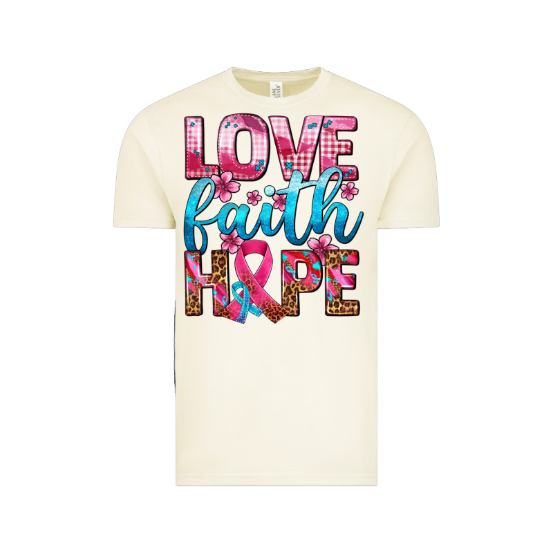 Love Faith Hope With Cancer Ribbon  Ado Vintage Tee by AdoDesignShop | Teevron