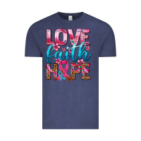 Vintage Denim love faith hope with cancer ribbon  ado Vintage Tee - AdoDesignShop
