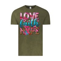 Vintage Olive love faith hope with cancer ribbon  ado Vintage Tee - AdoDesignShop