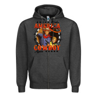 Charcoal Heather make america cowboy again Zipper Hoodie - AdoDesignShop