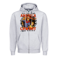 Heather Grey make america cowboy again Zipper Hoodie - AdoDesignShop