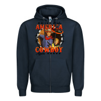 Navy make america cowboy again Zipper Hoodie - AdoDesignShop