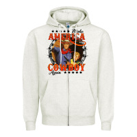 Oatmeal Heather make america cowboy again Zipper Hoodie - AdoDesignShop