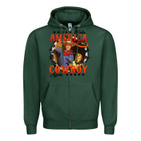 Sports Green make america cowboy again Zipper Hoodie - AdoDesignShop