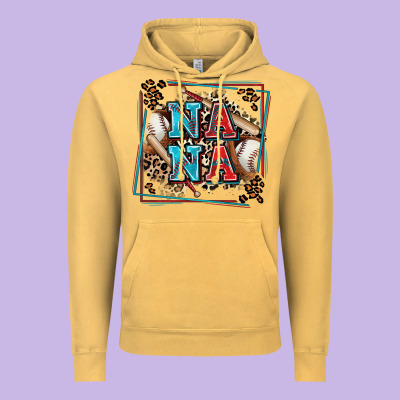 Baseball Nana With Leopard Vintage Hoodie Designed By Zillion Design Studio
