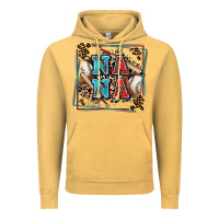Vintage Mustard baseball nana with leopard Vintage Hoodie - Zillion Design Studio