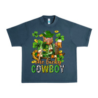 Midnight Navy One lucky cowboy with st. patricks elf Urban Heavy Tee - Neo Western