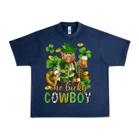 Navy One lucky cowboy with st. patricks elf Urban Heavy Tee - Neo Western