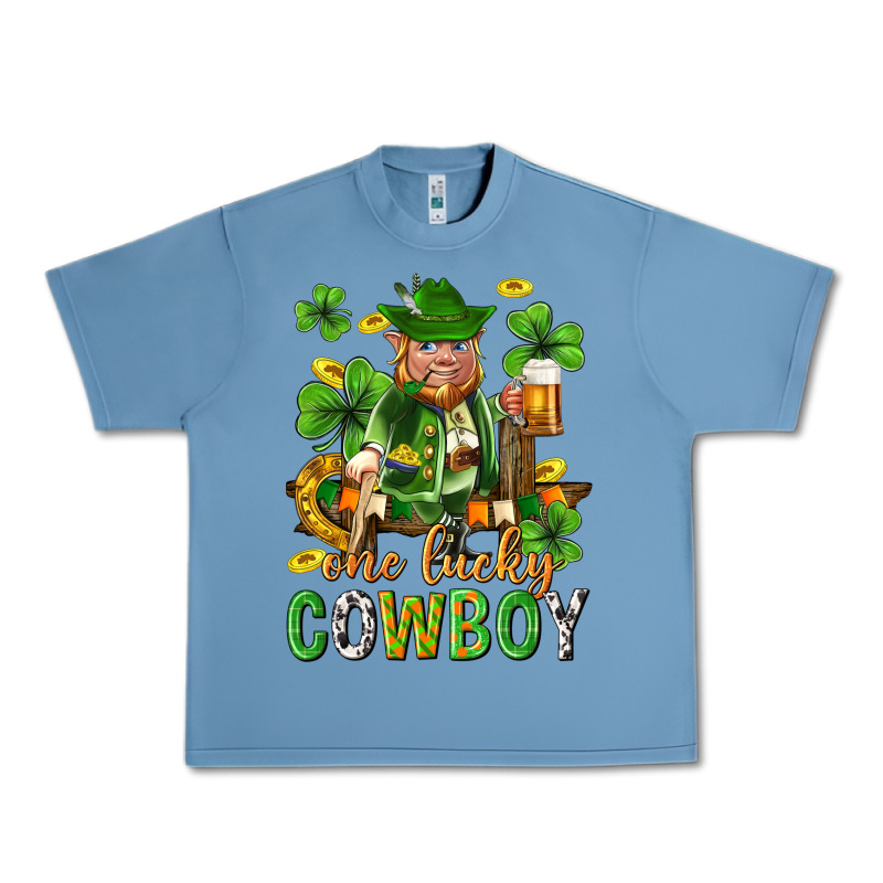 One Lucky Cowboy With St. Patricks Elf Urban Heavy Tee by Neo Western | Teevron