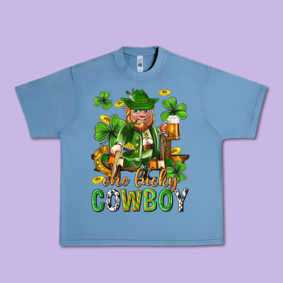 One Lucky Cowboy With St. Patricks Elf Urban Heavy Tee Designed By Neo Western