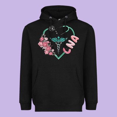 Cna Heart Heavyweight Hoodie Designed By Maliassmallbusiness