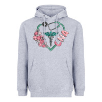 Heather Grey cna heart Heavyweight Hoodie - MaliasSmallBusiness