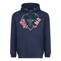 Navy cna heart Heavyweight Hoodie - MaliasSmallBusiness