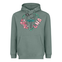 Sage cna heart Heavyweight Hoodie - MaliasSmallBusiness