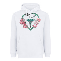 White cna heart Heavyweight Hoodie - MaliasSmallBusiness