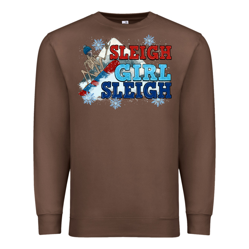 Winter Sleigh Girl Sleigh Premium Sweatshirt by NancyCooperArtShop | Teevron