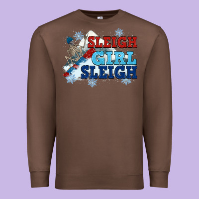 Winter Sleigh Girl Sleigh Premium Sweatshirt Designed By Nancycooperartshop