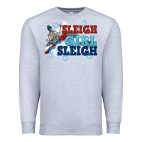 Heather Grey winter sleigh girl sleigh Premium Sweatshirt - NancyCooperArtShop