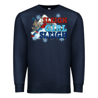 Navy winter sleigh girl sleigh Premium Sweatshirt - NancyCooperArtShop