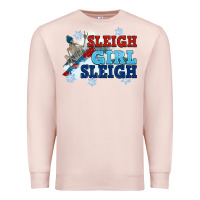 Pale Pink winter sleigh girl sleigh Premium Sweatshirt - NancyCooperArtShop