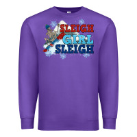 Purple winter sleigh girl sleigh Premium Sweatshirt - NancyCooperArtShop