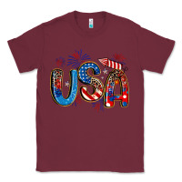 Burgundy usa 4th of july Classic Tee - Artiststas