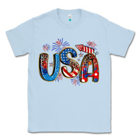 Dusty Blue usa 4th of july Classic Tee - Artiststas