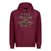 Burgundy thick thighs and Christmas vibes Premium Hoodie - AdoDesignShop
