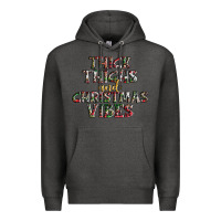 Charcoal Heather thick thighs and Christmas vibes Premium Hoodie - AdoDesignShop