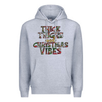 Heather Grey thick thighs and Christmas vibes Premium Hoodie - AdoDesignShop