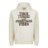 Oatmeal Heather thick thighs and Christmas vibes Premium Hoodie - AdoDesignShop
