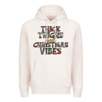 Pale Pink thick thighs and Christmas vibes Premium Hoodie - AdoDesignShop