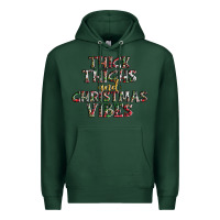 Sports Green thick thighs and Christmas vibes Premium Hoodie - AdoDesignShop