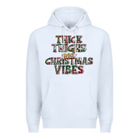 White thick thighs and Christmas vibes Premium Hoodie - AdoDesignShop