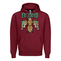 Burgundy freebird native american Zipper Hoodie - AdoDesignShop
