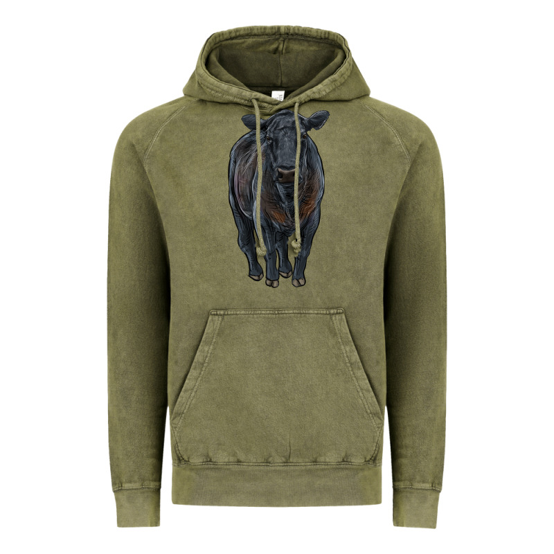 Black Angus Cattle Vintage Hoodie by RanaPortraitStore | Teevron